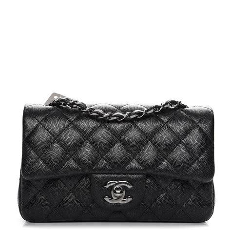 chanel iridescent caviar quilted mini rectangular flap black|Flap Bags .